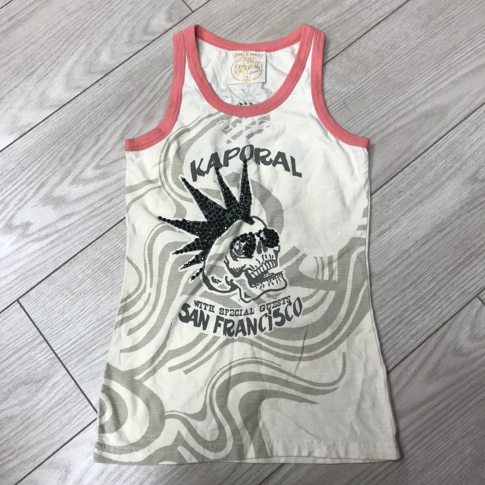 Tank with Skull & Rhinestone Crystal Embellishment